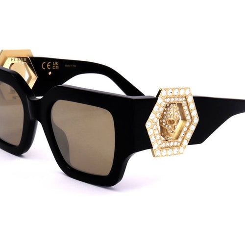 Load image into Gallery viewer, PHILIPP PLEIN SUNGLASSES Mod. SPP103S SHINY GREY GOLD-0
