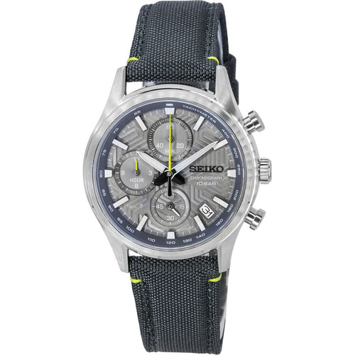 Load image into Gallery viewer, Seiko Conceptual Chronograph Men&#39;s Watch with Grey Dial and Nylon Strap
