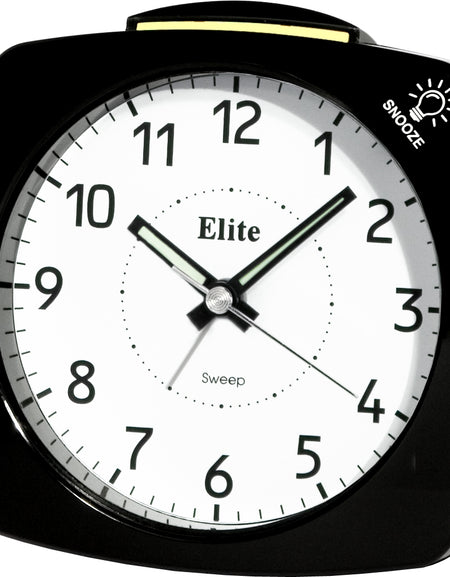 ELITE Sveglia silent con luce e snooze - NERO - Silent alarm clock with light and snooze - BLACK-0