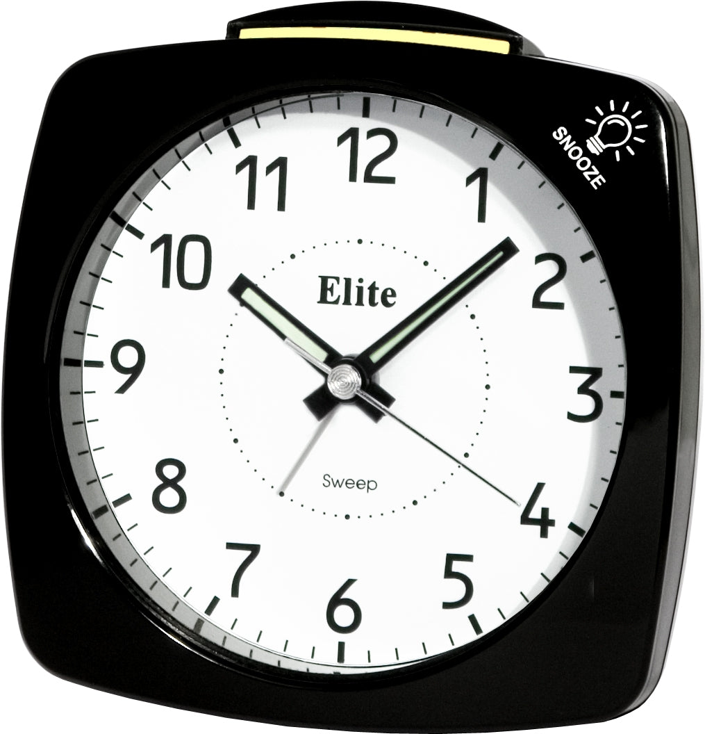 ELITE Sveglia silent con luce e snooze - NERO - Silent alarm clock with light and snooze - BLACK-0