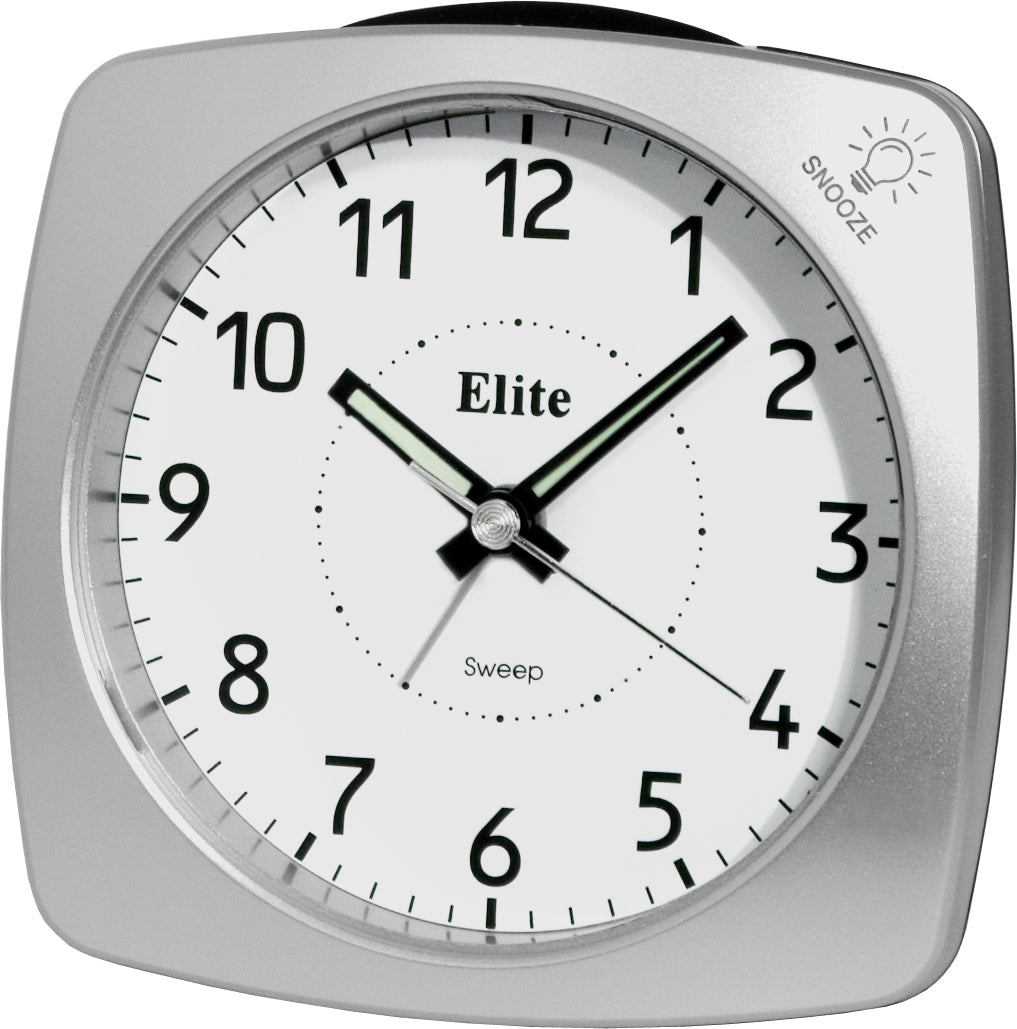 ELITE Sveglia silent con luce e snooze - ARGENTO - Silent alarm clock with light and snooze - SILVER-0
