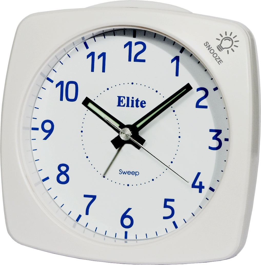 ELITE Sveglia silent con luce e snooze - BIANCO - Silent alarm clock with light and snooze - WHITE-0