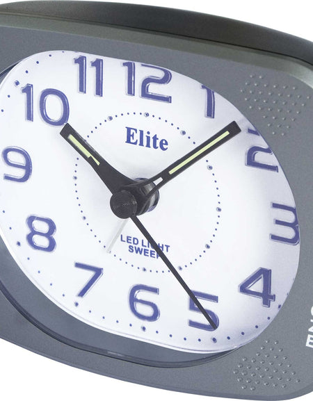 ELITE Sveglia silent con luce LED e snooze - ANTRACITE - Silent alarm clock with LED light and snooze - GREY-0