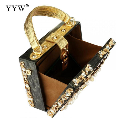 Load image into Gallery viewer, Acrylic Handbags Women 2022 Fashion Flower Shoulder Bags Evening Party
