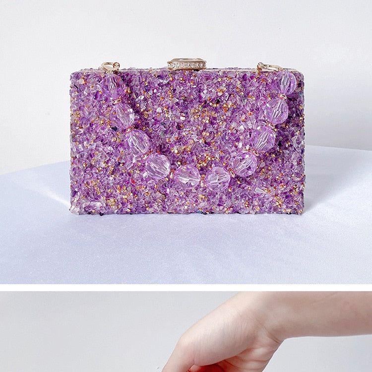 Jeweled Handbag 2022 New Stone Pattern Acrylic Evening Bag Crossbody