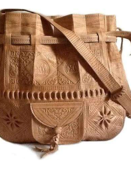 Moroccan Leather Bucket Bag - A Statement of Timeless Elegance