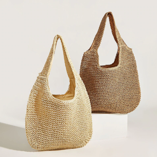 Load image into Gallery viewer, Summer Shoulder Straw Tote
