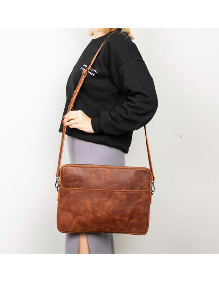 Seward Leather Laptop Bag with Shoulder Strap - MacBook Sleeve 14" & 16"-0