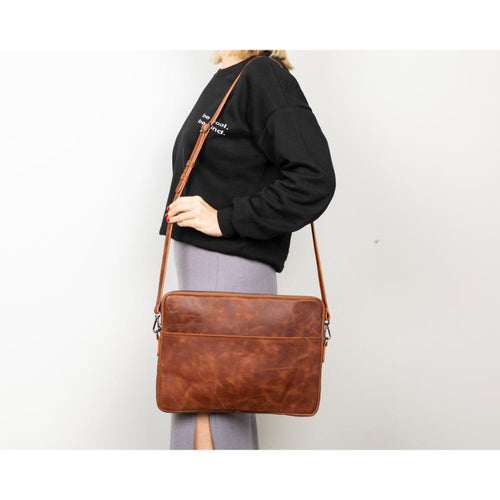 Load image into Gallery viewer, Seward Leather Laptop Bag with Shoulder Strap - MacBook Sleeve 14" &amp; 16"-0
