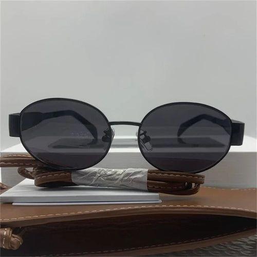 Load image into Gallery viewer, Gold Metal Frame Oval  Small  Sunglasses
