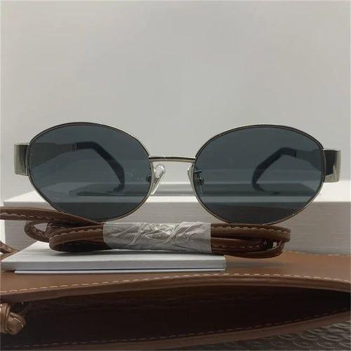 Load image into Gallery viewer, Gold Metal Frame Oval  Small  Sunglasses
