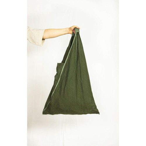 Load image into Gallery viewer, Lemon linen triangle bag
