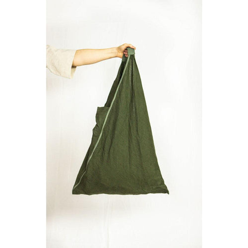 Load image into Gallery viewer, Dark Plum linen origami tote bag
