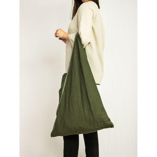 Load image into Gallery viewer, Lemon linen triangle bag
