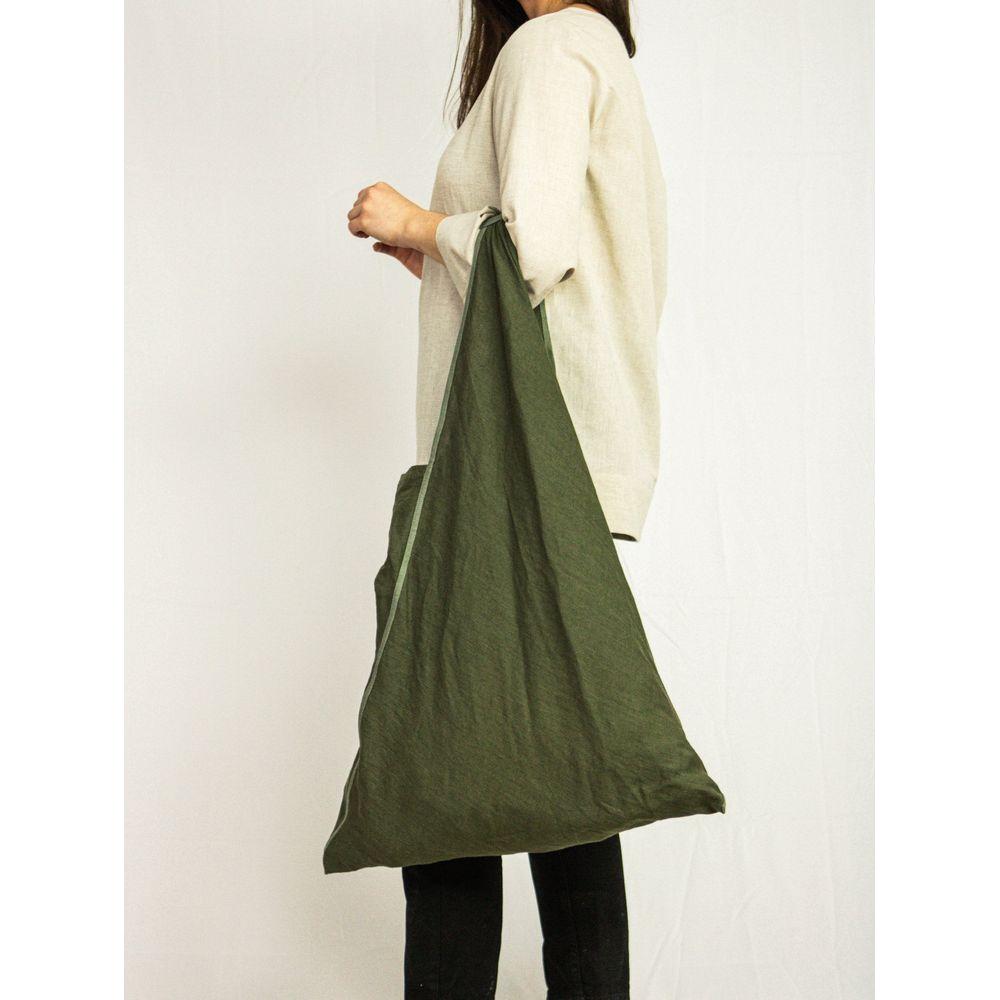 Lemon linen triangle bag