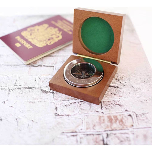 Load image into Gallery viewer, Own Handwriting Compass Personalised with Timber Box
