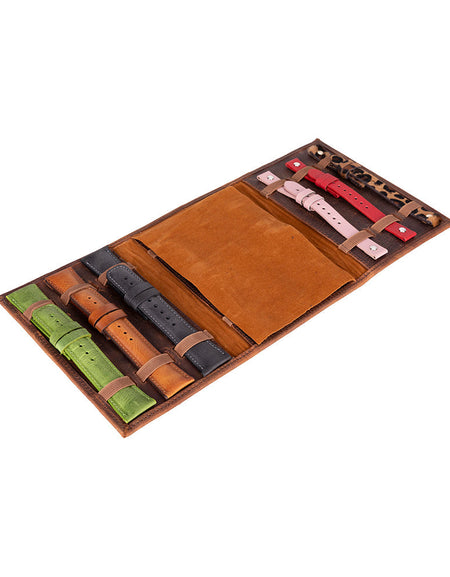 Skagway Leather Watch Band Organizer – 3 Slot Travel Case-0