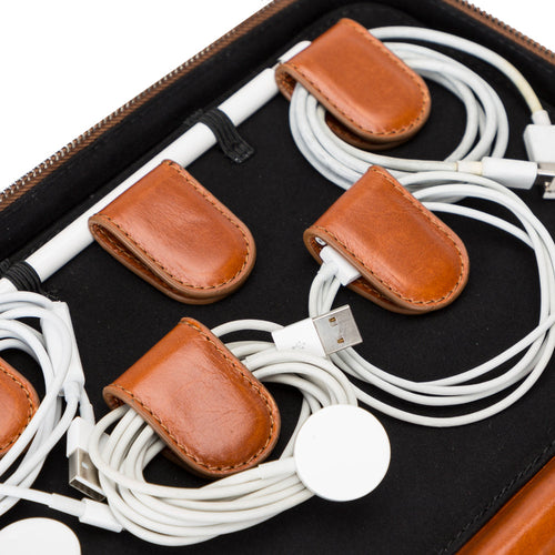 Load image into Gallery viewer, Medicine Handmade Leather Cable Travel Organizer-4
