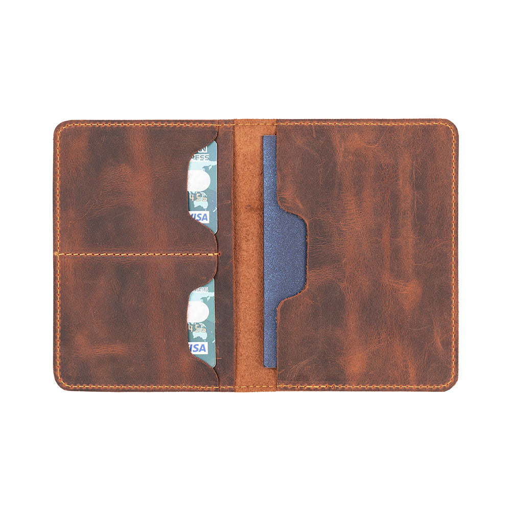 Tempe Genuine Leather Passport Holder - Handcrafted Travel Document Organizer-1