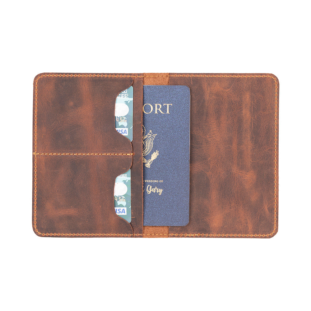 Tempe Genuine Leather Passport Holder - Handcrafted Travel Document Organizer-2