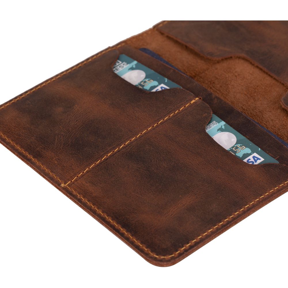Tempe Genuine Leather Passport Holder - Handcrafted Travel Document Organizer-3