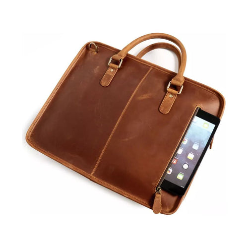 Load image into Gallery viewer, Hemming Leather Laptop Bag | Vintage Leather Briefcase
