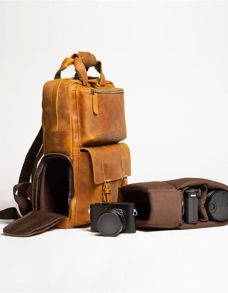 The MANN Bag | Large Capacity Leather Camera Backpack