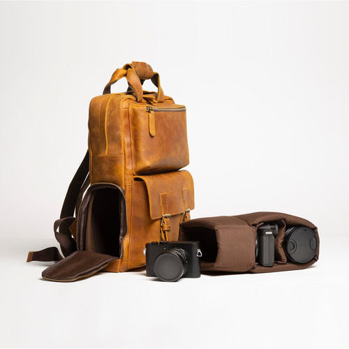 Load image into Gallery viewer, The MANN Bag | Large Capacity Leather Camera Backpack
