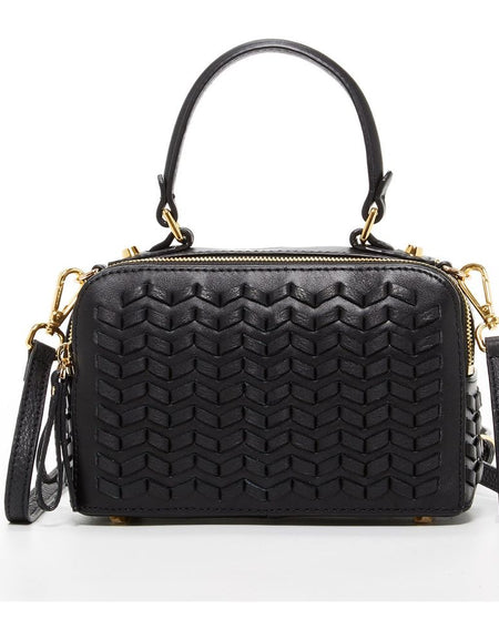 SUSU The Kayla Woven Leather Bag Black