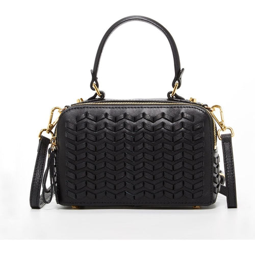 Load image into Gallery viewer, SUSU The Kayla Woven Leather Bag Black
