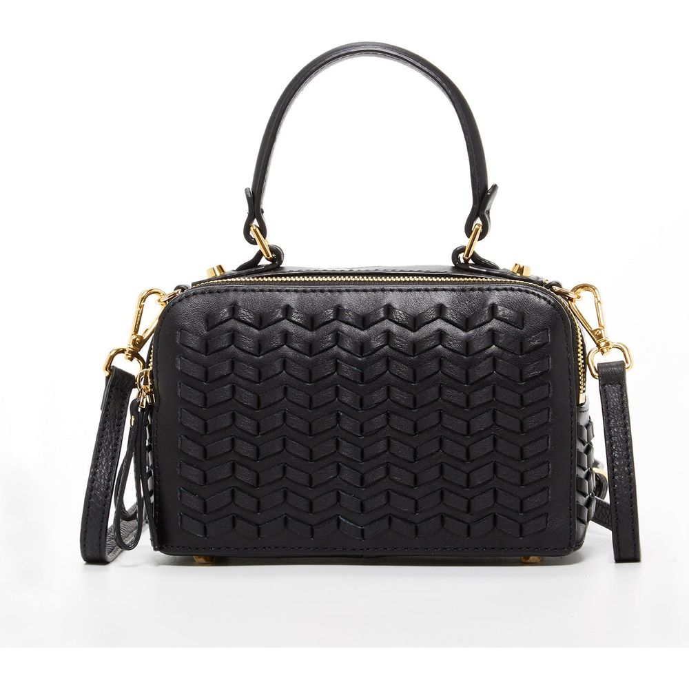 SUSU The Kayla Woven Leather Bag Black