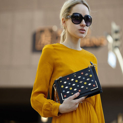 Load image into Gallery viewer, The Stylish Austin Black Studded Crossbody Clutch
