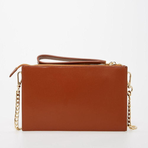 Load image into Gallery viewer, Studded Crossbody Brown Clutch
