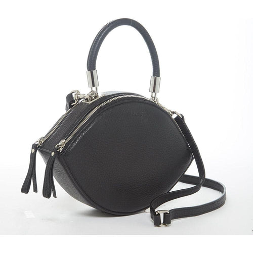 Load image into Gallery viewer, Kiss Circle Shape Leather Crossbody Bag Black - Luxurious Elegance Redefined
