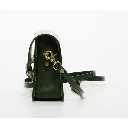 Load image into Gallery viewer, Nanah Dark Green Leather Crossbody Bag: The Epitome of Elegance
