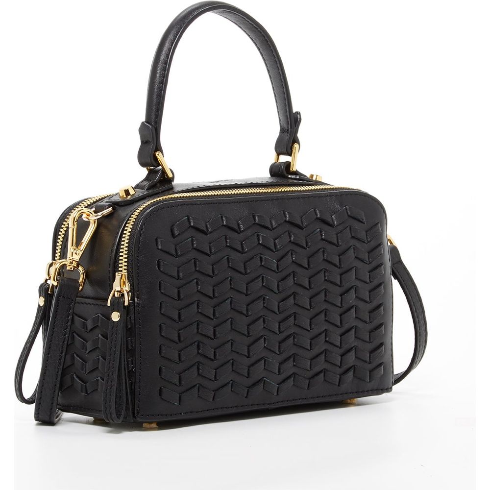 SUSU The Kayla Woven Leather Bag Black