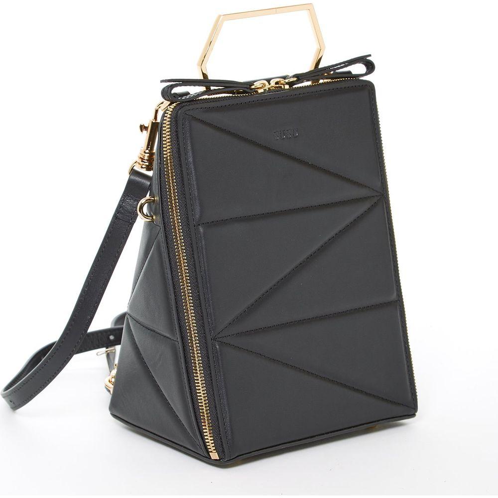 SUSU The Heidi Black Leather Backpack Purse