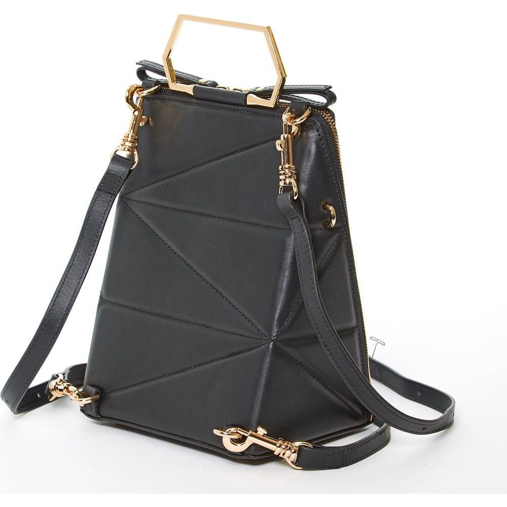 SUSU The Heidi Black Leather Backpack Purse