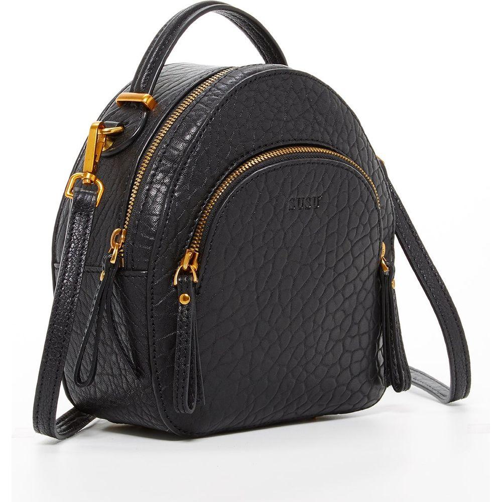 Amanda Black Leather Convertible Backpack Purse