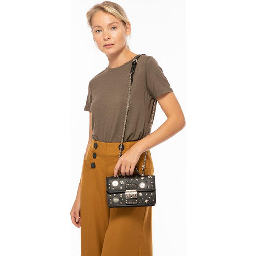 Load image into Gallery viewer, SUSU The Hollywood Studded Leather Crossbody Black
