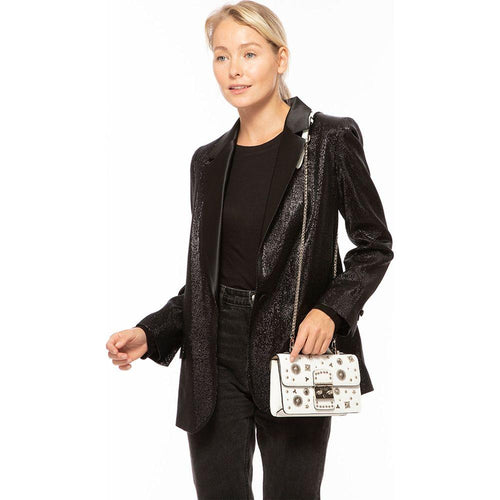 Load image into Gallery viewer, SUSU The Hollywood White Leather Crossbody Bag - A Dazzling Accessory for the Modern Woman
