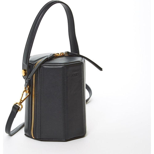 Load image into Gallery viewer, SUSU The Harper Black Leather Bucket Bag
