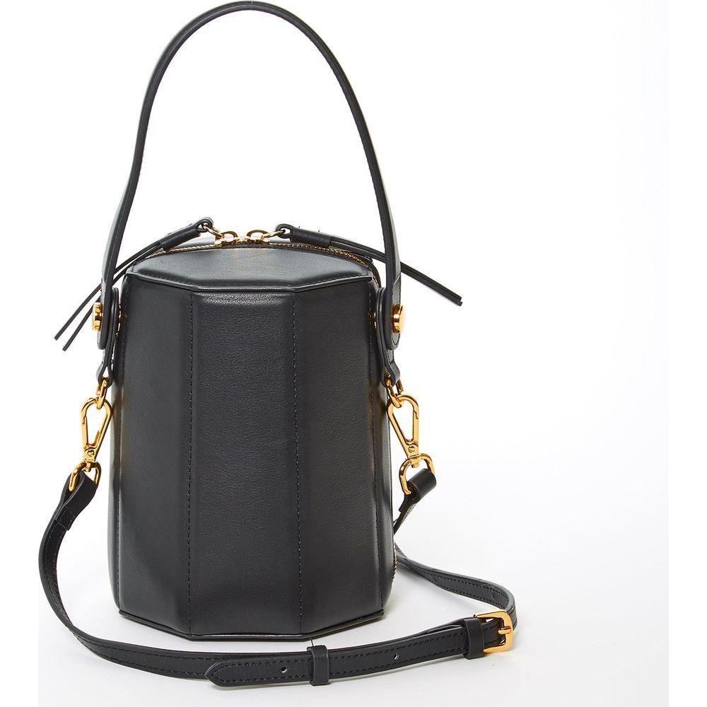 SUSU The Harper Black Leather Bucket Bag