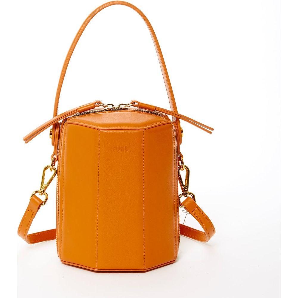 SUSU The Harper Orange Leather Bucket Bag
