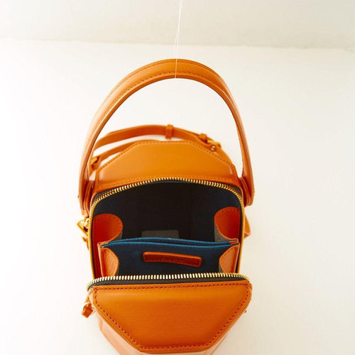 Load image into Gallery viewer, SUSU The Harper Orange Leather Bucket Bag
