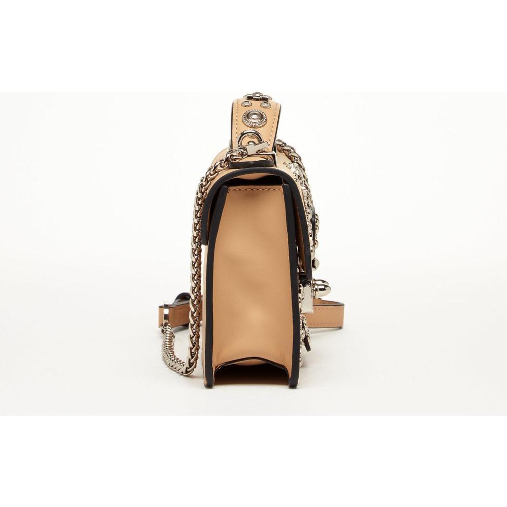 SUSU The Hollywood Leather Crossbody Studded Bag in Dark Beige