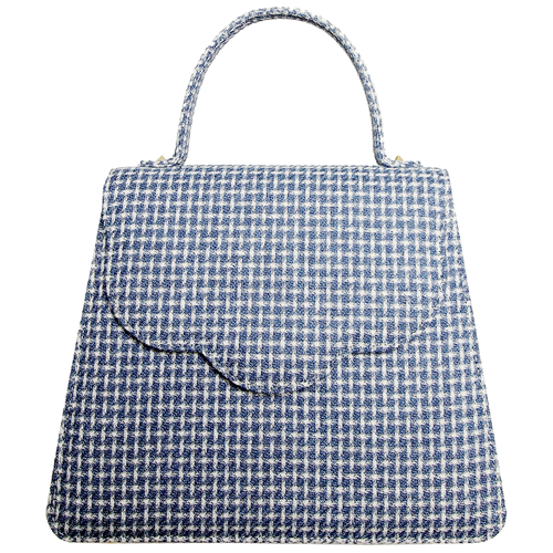 Load image into Gallery viewer, Top Handle Eco Wool Fabric Handbag Blue
