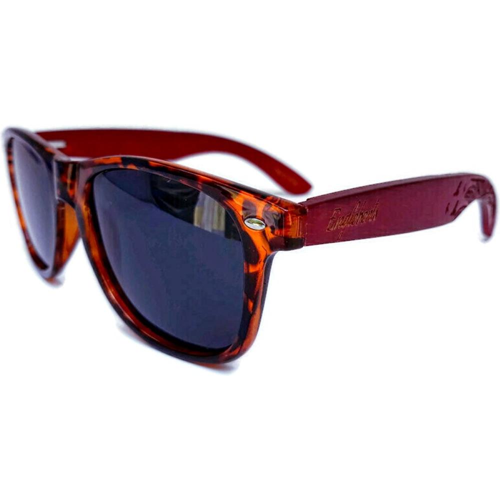 Red Bamboo Tortoise Framed Sunglasses, Polarized, Engraved