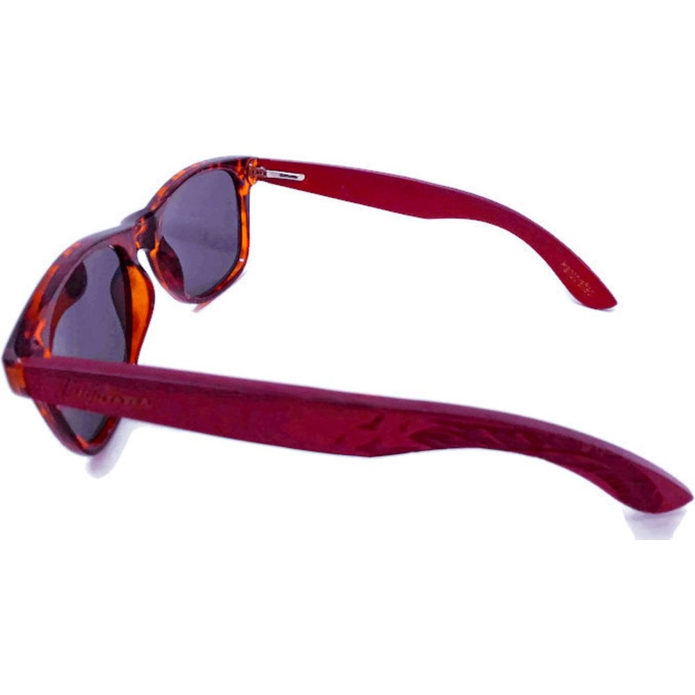 Red Bamboo Tortoise Framed Sunglasses, Polarized, Engraved