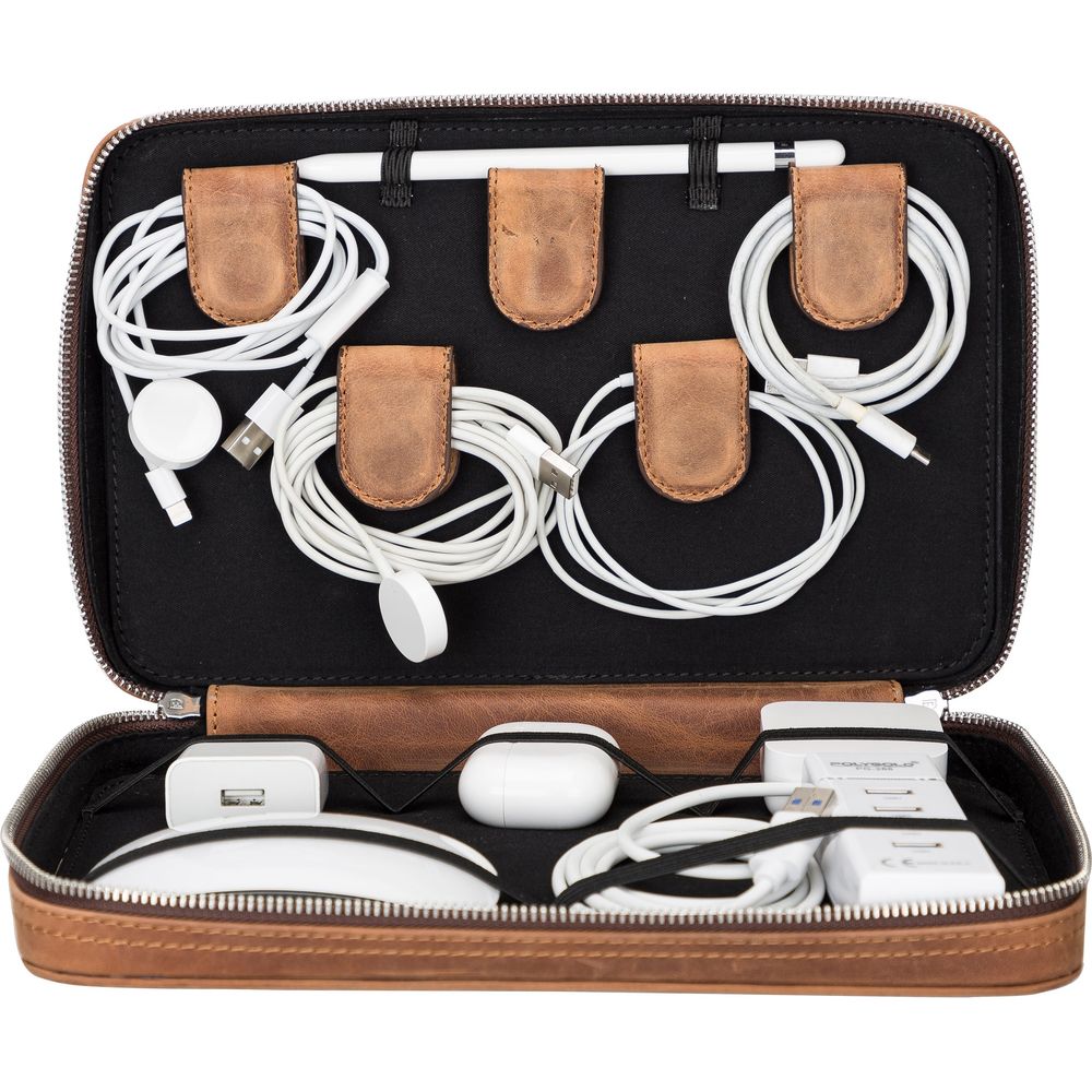 Medicine Handmade Leather Cable Travel Organizer-6